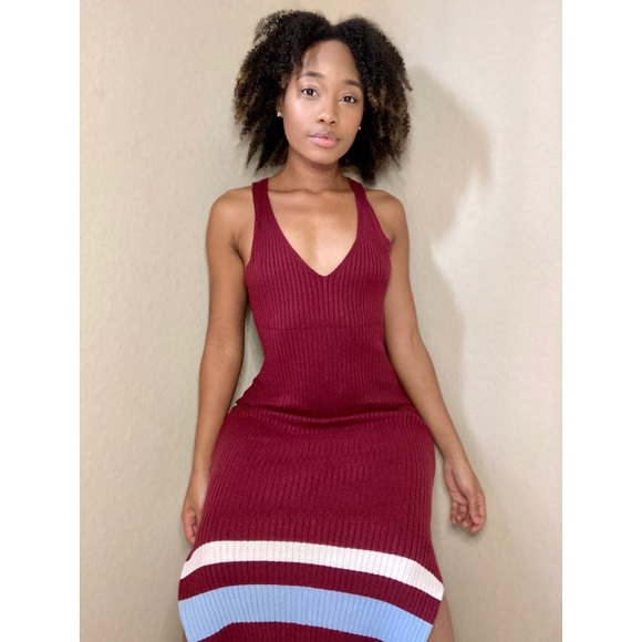 ❤️ Color Block Ribbed Midi Dress ❤️ - Picture 5 of 6